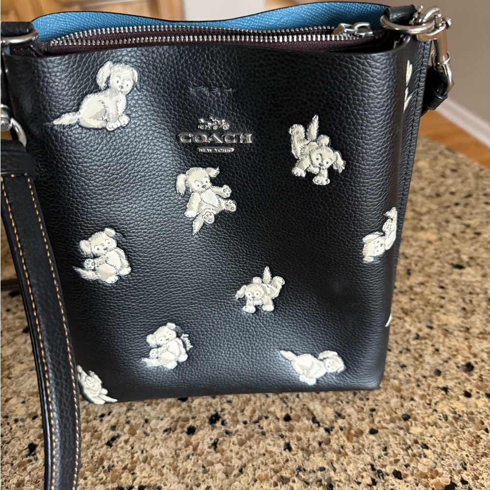 COPY - Coach Black Leather Bag with Puppy Design